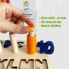 Bảng học số và chữ cái Tiếng Việt gỗ cao cấp