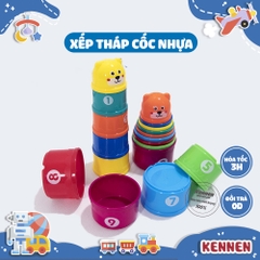 Đồ chơi xếp tháp nhựa/tháp cốc mười tầng phát triển kỹ năng cho bé LOẠI ĐẸP