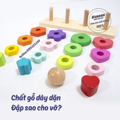 Xếp tháp cầu vồng giáo cụ montessori cho bé từ 1-3 tuổi LOẠI ĐẸP