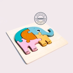 Ghép hình puzzle 3D cho bé từ 2 tuổi level 1 miếng vuông LOẠI ĐẸP