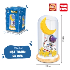 Bộ lắp ghép phi hành gia có hộp trang trí tặng thêm đèn nháy decor tặng đèn nháy
