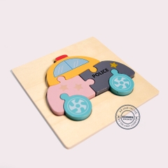 Ghép hình puzzle 3D cho bé từ 2 tuổi level 1 miếng vuông LOẠI ĐẸP