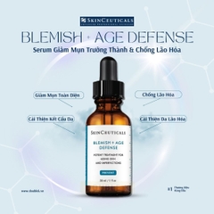 SkinCeuticals Blemish + Age Defense - Serum Giảm Mụn Trưởng Thành & Chống Lão Hóa (Axit Dioic 2% & Salicylic Acid)