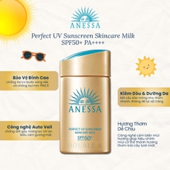 Sữa Chống Nắng Kiềm Dầu Anessa Perfect UV Sunscreen Skincare Milk SPF50+ PA++++