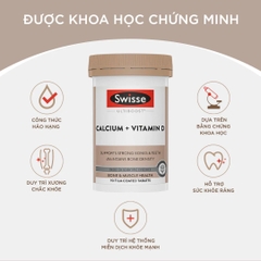Swisse Calcium + D3: Hỗ Trợ Xương, Răng Chắc Khỏe, Ngừa Loãng Xương