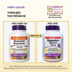 Viên Uống bổ Sung Magie Webber Naturals Magnesium Bisglycinate 200mg