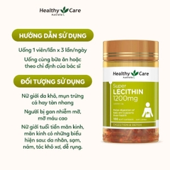 Viên Uống Healthy Care Super Lecithin 1200mg (Hỗ Trợ Nội Tiết Tố Nữ, Làm Đẹp Da)