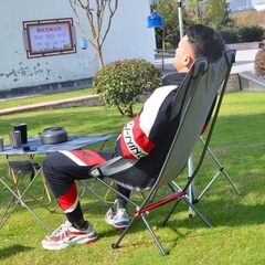 Ghế dã ngoại có tựa đầu Portable Folding Chair Màu Đen