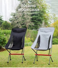 Ghế dã ngoại có tựa đầu Portable Folding Chair Màu Đen
