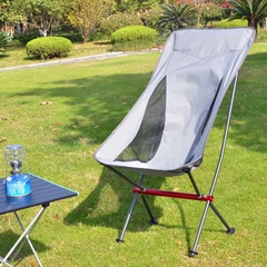 Ghế dã ngoại có tựa đầu Portable Folding Chair Màu Xám
