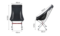 Ghế dã ngoại có tựa đầu Portable Folding Chair Màu Đen