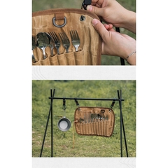 Bộ túi đựng dụng cụ bàn ăn dã ngoại 12 món,nhỏ gọn tiện lợi cho những chuyến camping,hoạt động ngoài trời