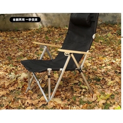 Ghế xếp có tay tựa gối đầu Portable Folding Chải, Ghế cắm trại gấp gọn có tựa đầu, Ghế dã ngoại gấp gọn nâng ngả dễ dàng