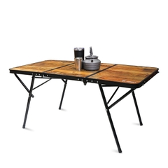 Bàn Dã Ngoại Kim Loại Vân Gỗ Gấp Gọn, Bàn gấp gọn đặc ngoại, Bàn gấp gọn Camping, Bàn cắm trại chính hãng Chanodug