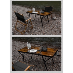 Bàn Dã Ngoại Kim Loại Vân Gỗ Gấp Gọn, Bàn gấp gọn đặc ngoại, Bàn gấp gọn Camping, Bàn cắm trại chính hãng Chanodug