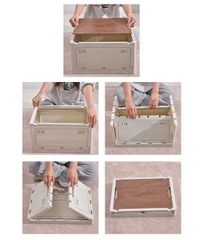 Thùng Chứa Đồ Kết Hợp Bàn Đa Năng Gấp Gọn Màu Xanh BA011