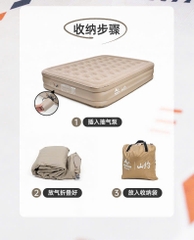 Đệm hơi tự bơm,Mountain,đơn đôi kèm bơm điện,dày 40cm, Nệm bơm hơi sử dụng bơm điện chính hãng Mountain, Nệm dã ngoại