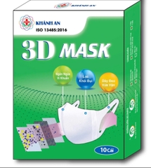 [Hộp 10 cái] Khẩu trang 3D Mask Khánh An quai vải