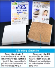 Lọc gió điều hòa Toyota Camry (2018+); Corolla Cross (2020+); Yaris Cross (2023+); Innova Cross (2022+); Fortuner / Hilux (2016+) chính hãng VIC Nhật Bản (AC-111E' AC-111EX)