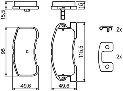 Má phanh trước TOYOTA Wigo (2018-2022) chính hãng Bosch (0986424697)