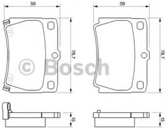 Má phanh sau MITSUBISHI Pajero Sport 2.5/3.0 (2008-2016); Pajero Sport 2.4/3.0 (2016+) chính hãng Bosch (0986424711)