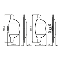 Má phanh trước FORD Ecosport (2013+), Focus (2004+); MAZDA 3 1.6/2.0 (2003-2014) chính hãng Bosch (0986495215)