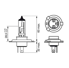 Bóng đèn hiệu năng cao Plus 120 H4 12V 60/55W P43T chính hãng Bosch (1987301106) (Cặp 2 cái)