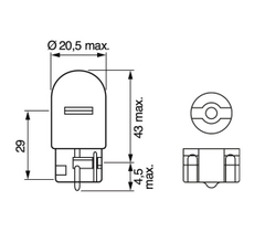 Bóng đèn phanh chân cắm T20 1 tóc trắng W21W chính hãng Bosch (1987302251)