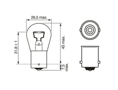 Bóng đèn phanh ECO P21W 12V 21W chính hãng Bosch (1987302811; 1987302201)