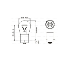 Bóng đèn phanh chân cài 1 tóc vàng ECO PY21W 12V 21W chính hãng Bosch (1987302812)