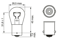 Bóng đèn phanh chân cài 1 tóc trắng ECO P21W 24 V 21 W chính hãng Bosch (1987302865)