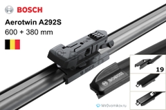 Gạt mưa Nissan QASHQAI Bosch AEROTWIN EURO A292S xương mềm chính hãng (3397007292) - Bộ 2 cái