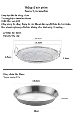 Khay nồi chiên không dầu - Vỉ Nướng Đa Năng - Khay Đựng Đồ Chiên Ráo Dầu