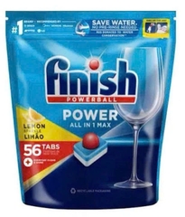 Viên rửa bát Finish Power All in 1 max - Túi 56 viên - hương chanh (Lemon)