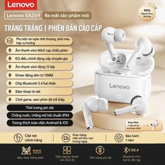 Tai nghe Bluetooth Lenovo EA269 – Bluetooth 5.4 | Âm thanh 360° | Pin 24H | Chống nước IPX4