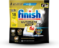 Viên rửa bát Finish Ultimate Plus - Túi 18 viên - hương chanh (Lemon)
