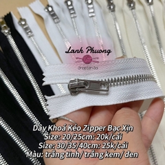 Dây Kéo Zipper Bạc Xịn