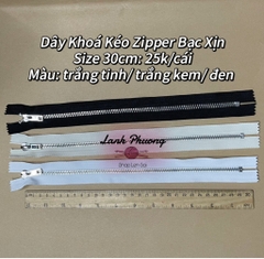 Dây Kéo Zipper Bạc Xịn