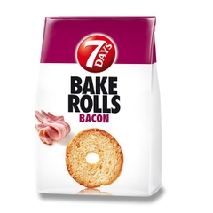 7days Bake Rolls Křupavé chipsy s příchutí slaniny 80 g