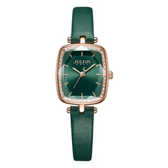 Đồng Hồ Nữ JA-1341D Julius Hàn Quốc Dây Da (Rêu)