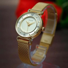 Đồng hồ JULIUS nữ vành khuyên dây mịn JA-728C (Vàng)