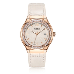 Đồng Hồ Nữ JA-1395C Julius Hàn Quốc Dây Da (Trắng)