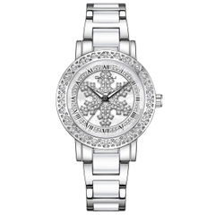 Đồng Hồ Nữ GAIDU KD-3002 Dây Thép (Trắng Bạc)