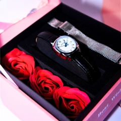 Combo Đồng Hồ Nữ JA-1475A + Dây Mesh +Dây Chuyển ES482