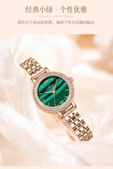 Đồng Hồ Nữ ABORNI YBN-8825 Dây Thép ( Xanh Vàng )