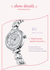 Đồng Hồ Nữ GAIDU KD-2308 Dây Thép (Trắng Bạc)