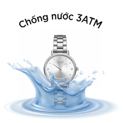 Đồng Hồ Nữ  JA-1248A Julius Hàn Quốc Dây Thép (Bạc)
