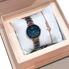 Combo Phụ Kiện Đồng Hồ Nữ JA-1209C +Lắc Nơ ESME ES214