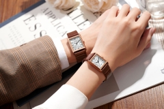 Đồng Hồ cặp JA-1494LA/MA Julius Hàn Quốc Dây Da (Xanh)