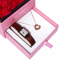 Đồng Hồ Nữ  JA-1494LB Julius Hàn Quốc Dây Da (Nâu)